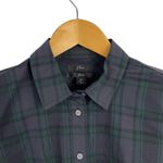 J.Crew Slim Stretch Perfect Shirt Black Watch Royal Tartan Plaid Holiday Sz 4P Photo 2