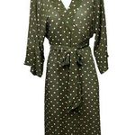 Josa Tulum Green Long Sleeve Polka Dot Print Kimono Beachwear Wrap Midi Dress Size XS Photo 0