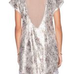 Free People  Midnight Dreamer Sequin Mini Dress Women's Small Silver Dainty Party Photo 3