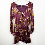 Free People NEW  Morning Light Mini Dress in Purple Combo Floral Womens 2 Photo 1