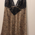 Jezebel Vintage  Black lace and cheetah print slip dress Photo 0