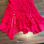 In Bloom Sexy Lingerie Dress Gown Red Lace Skirt Ruffle Medium Floral Baby doll Photo 2