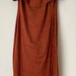 Lovely Day sz S orange off shoulder faux suede tube dress Photo 0
