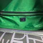 Diane Von Furstenberg DVF Monogram Rolling Duffel Bag Navy Logo Canvas Silver Hardware Travel Carryon Photo 12
