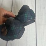 Lands End Womens 8 B Ballet Flat Shoe Round Toe Elastic Trim Slip On Plaid EUC Green Photo 3