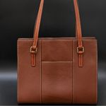 Dooney & Bourke  Brown Pebbled Leather Small Lexington Shopper Tote Shoulder Bag Photo 3