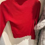 Red Ribbed Sweater Size XS Photo 3