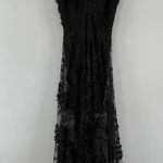 Dress the Population Sidney 3D Floral Lace Black Gown Photo 1