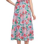 J. Marie Claire Floral Dress Print Bow Square Neck Sleeveless Midi Tiered size M Green Size M Photo 0