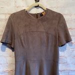 FATE. skater dress brown faux suede small zip up short sleeve brown Photo 1