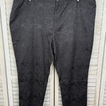 Isaac Mizrahi LIVE! Women's Plus Size Black Floral Jacquard Pants-28W Photo 0