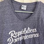 Gildan Dominican Republic Gray V-Neck T-Shirt / B7 Photo 1