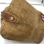 BORBONESE Pouch Redwall Quail Pattern Suede x Leather Photo 10