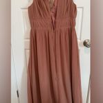 Revelry Cora Chiffon Bridesmaid Dress Dusty Rose Gown Size 12 Photo 6