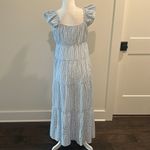 THML NWT  Blue and White Plaid Midi Dress Sz M Photo 3