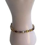 Vintage ADI Sterling Silver Thailand Multi Gemstone Link Bracelet 7” Gold Photo 10