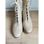Anthropologie Platform Boot SZ40/ 9.5 Stompy Creme Alligator Embossed Leather Photo 5
