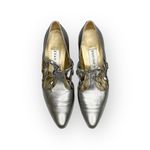 Evan Picone Vintage: β Lattice Mary Janes Heels Pumps β Metallic Silver Leather Photo 7