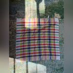 Vintage Echo red plaid cotton square scarf made in France Photo 4