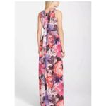 Eliza J Womens  Floral Pastel Watercolor Chiffon  High Neck Halter Maxi Dress - 2 Photo 1