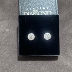 Never Worn Silver CZ Stud Earrings w/ 14k gold plated posts by Central Diamond Photo 1