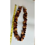 Vintage Shades of Stained Square Wooden Panel Necklace Brown Photo 4