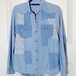 Kookai Chambray Patchwork Button Up Top Medium Photo 0