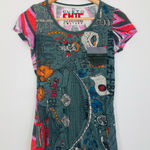 Custo Barcelona Custo Chic high illustration couture Japan themed short sleeve t-shirt. Size 2 Photo 0