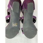 Womans Enzo Romeo Dress Sandals 7 Purple Glitter Back Zip Strappy Open Toe Heel Photo 6