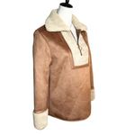 Tuckernuck Stella Faux Suede Tan Sherpa Pullover XS NWT | 70s Retro Penny Lane Photo 1