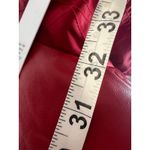 NWT Samantha Sipos Red Nylon Jacket Leather Trim Hooded Trench Coat Size S Photo 4