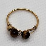 Gold Tone & Tiger's Eye Bead Ring (3) Photo 3
