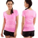 Lululemon Swiftly Tech V Neck Raspberry Glo Light Stripe Short Sleeve Tee Size 8 Photo 1