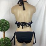 Adore Me Black & Lavender Lace Trim Bikini Bathing Swim Suit M NEW Photo 1