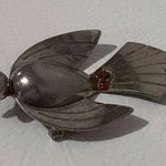 Art Deco Coro Script Silver Flying Bird Brooch Rhinestones Vintage Jewelry Photo 6