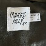 Princess Polly Faux Leather Jacket Sz 8 Black Blazer Chic Office Photo 3