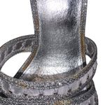 Adrianna Papell Morgan Ankle-Strap Evening Sandals Silver Sparkly Photo 3