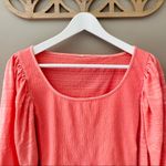 Free People  Day Lilly Balloon Sleeve Coral Top Sz XS Photo 1