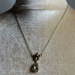 Flower tear drop light yellow Pendant gold tone Necklace Photo 5