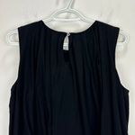 Madewell  Sleeveless Crewneck Bubble Top Black Cotton Pleated Draped Small NWT Photo 6
