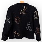 VTG MaryLou Ozbolt Storer Abstract Art Wool Jacket Size Small Black Photo 1