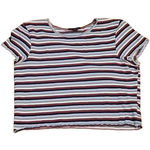 American Eagle  Striped‎ Crop Top Lettice Hem Summer Utility Y2K 90s Retro Size L Photo 0