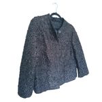 Piazza Sempione  Textured 3D Blazer Jacket XL Black Statement Avant Garde Career Photo 3