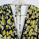 & Other Stories & Other Stories Gathered Floral Midi Dress Yellow Black Tie Flowy V Neck Size 6 Photo 9