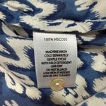 BeachLunchLounge S Boho Ikat Tunic Top Blue White Lightweight Coastal Vaca Chic Photo 7