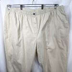 Woman Within Plus Size 36T Cropped Pants Capri Light Yellow Cotton Elastic 242 Photo 1