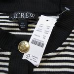 J.Crew NWT Vintage Rib Lady Jacket in Kate Stripe Black Ivory Knit Tee Top XS Photo 2