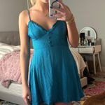 ZARA Blue Pattern Mini Dress Photo 0