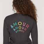 Spiritual Gangster  Amour Savasana Sweatshirt Grey Heart Long Sleeve Small Photo 2