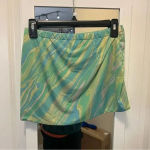 621 Daze Dayz Lime Juice Swirl Print Mini Skirt Green Blue Size Medium Photo 2